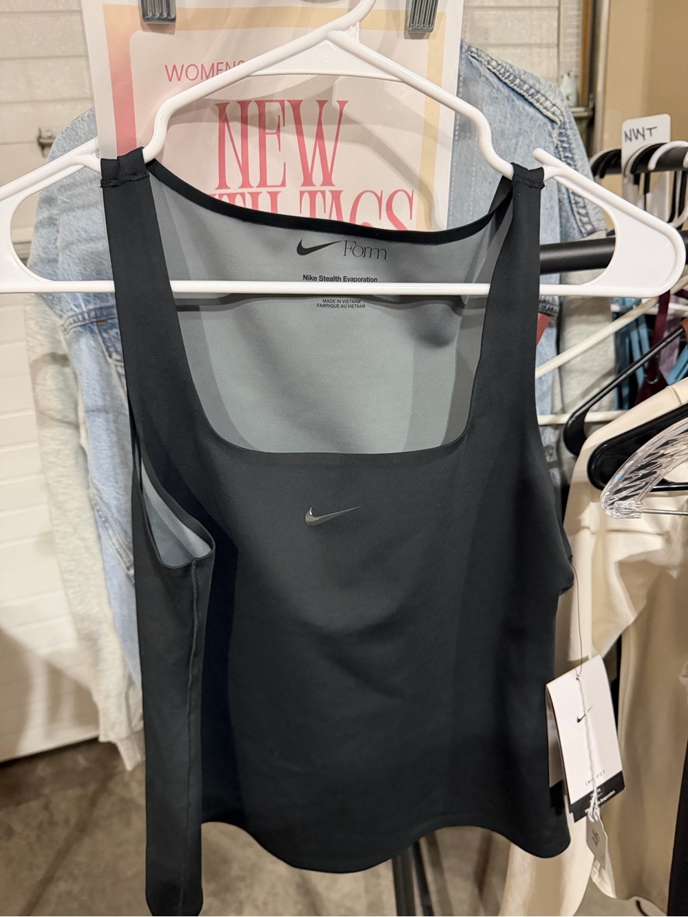 NWT Medium Nike Black Athletic Tank with Silver Swoosh